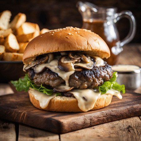 Creamy Mushroom Sauce Burger